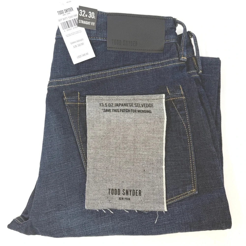 Todd Snyder Mens 32x30 Straight Fit Japanese Selvedge‎ Denim Jeans Indigo NEW